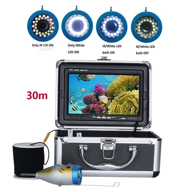 F7AS-2L-30M 7inch Fish Finder Underwater Fishing Camera 15pcs White  LEDs15pcs Infrared Lamp 1080P 30M Camera For Ice Fishing 2024 - $137.99